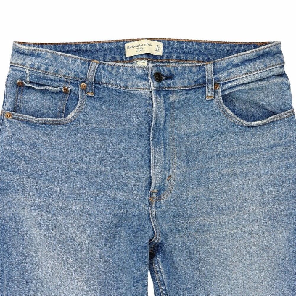 Abercrombie & Fitch The Mom High Rise Jeans Curve Love Womens 31/12S Light Wash - Picture 2 of 5